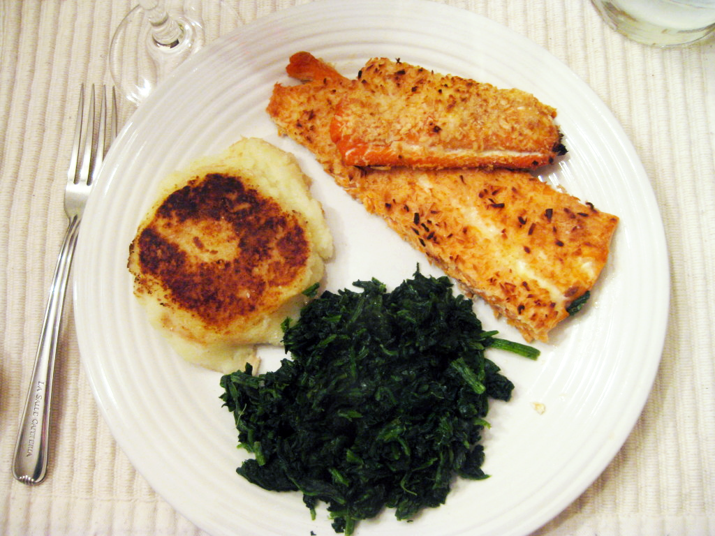 Pinot Noir and Salmon is classic; matching the weight of the wine to the weight of the dish: the coconut made it unique.