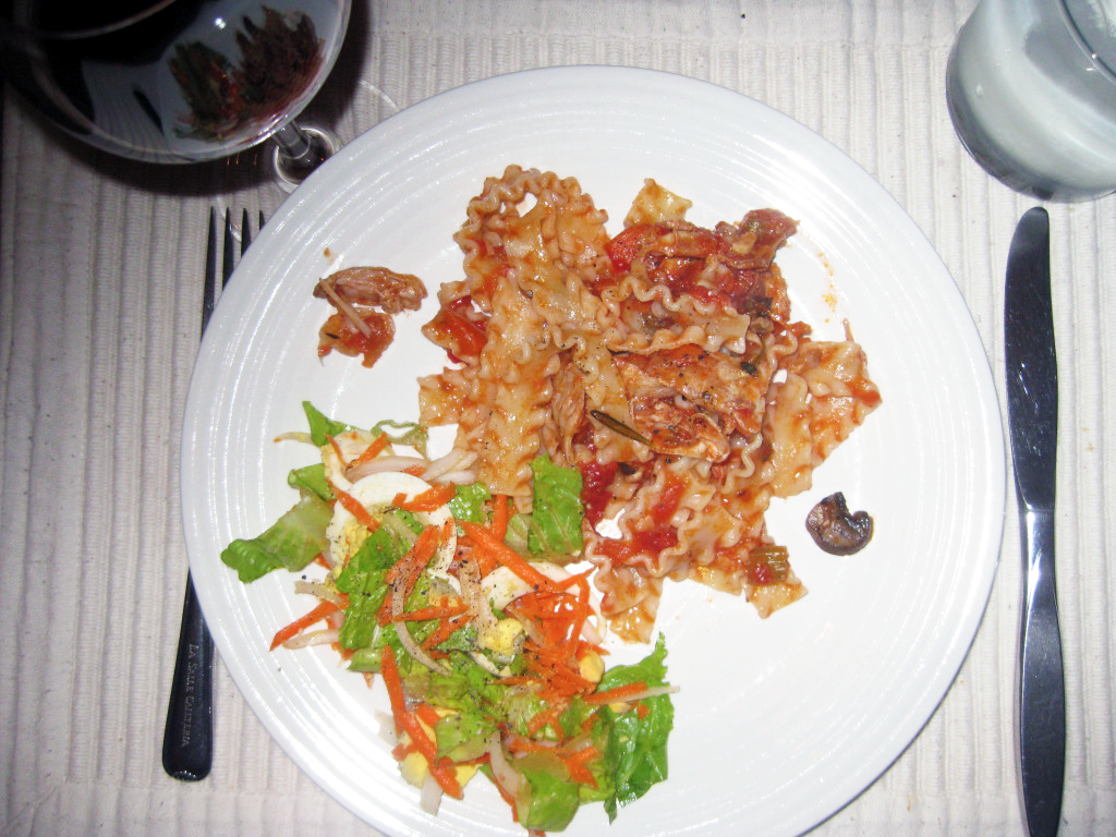 Joe Ardito's rabbit ragu was the feature with the Los Dos Spanish red.